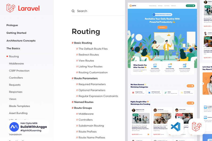 Kelas Belajar Route Laravel Sebagai Pemula Website Developer di BuildWithAngga